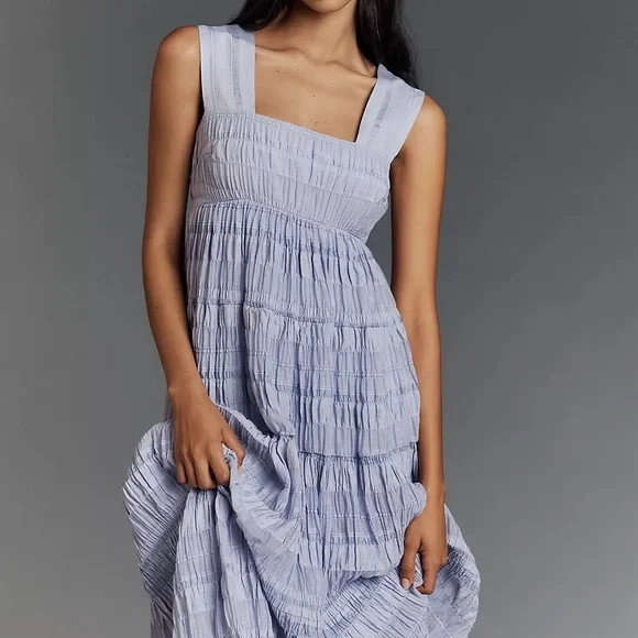 NwotAnthropologie helena purple and white Maxi Dress - Picture 1 of 10